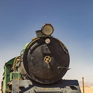 A railway engine on the Italian-built railway line near Wadi Rum, Jordan