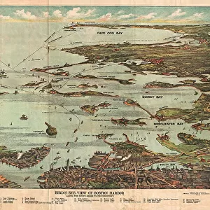 1899 View Map Of Boston Harbor From Boston To Cape Cod And Provincetown