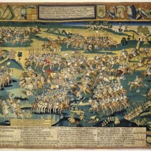 The Battle of Jarnac, 16th century French tapestry from engravings by Perissin and Tortorel, 1568