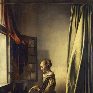 Germany, Dresden, Girl Reading Letter by open window, 1657, oil on canvas
