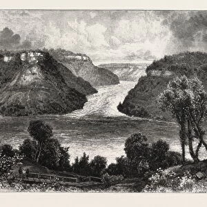 Niagara District, Exit of the River from Whirlpool, Canada, Nineteenth Century Engraving