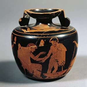 Red-figure aryballos with depictions of blood-letting