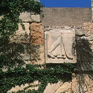 Spain, Catalonia, Tarragona, Tower of Minerva fragmented relief