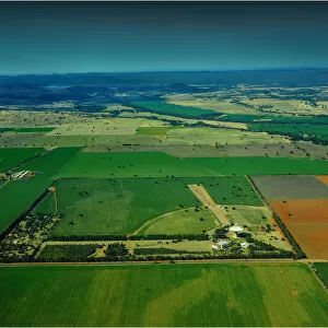 Aerial view near Parkes, of the Radio dish (telescope), New South Wales, Australia