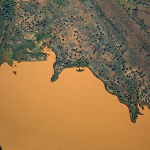 Aerial view of uncultivated landscape