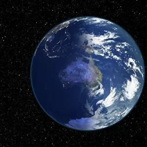 Australia, day and night, satellite image of the Earth