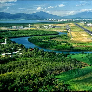 Cairns airport, Aerial view, Queensland, Australia