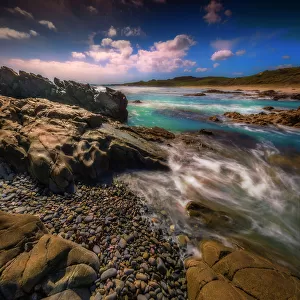 Coastal area known as Badger's box on the west coastline of King Island, Bass Strait, Tasmania, Australia