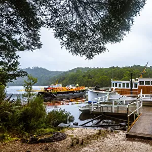 Corinna ferry crossing Pieman River at West Coast Tasmania