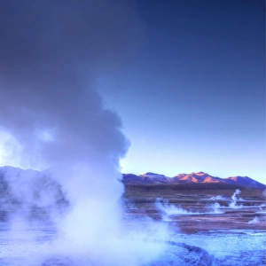 El Tatio exploding steam geyser