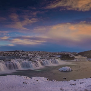 Faxafoss waterfall during the winter, south west Iceland