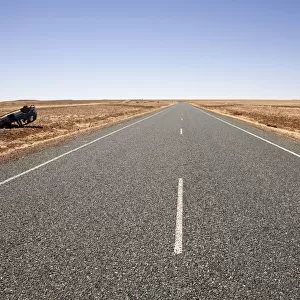 Highway through a barren landscape, Port Hedland, Western Australia, Australia
