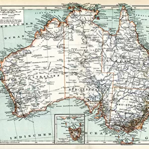 Map of Australia continent 1898