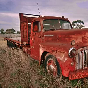 Red and rusted truck