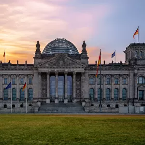 Sunrise with the Reichstag Building, Berlin, Germany