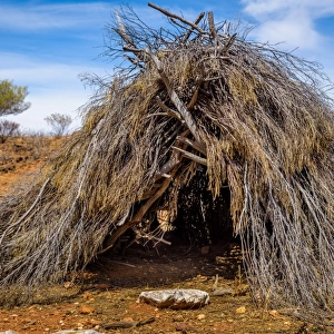 Traditional aporiginal shelter Yarapa in Broken Hill living desert park