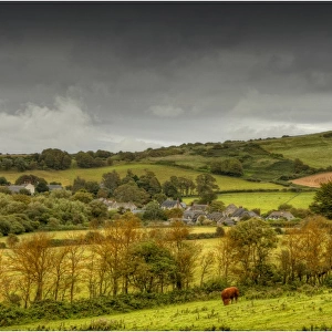 A view over farmland, Kimmeridge bay, Jurassic coastline of Dorset, south west England
