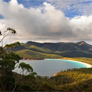 A view of Wine-Glass bay, east coastline of Tasmania, Australia