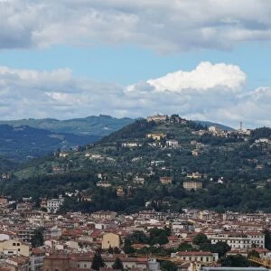 City of Florence and Fiesole in the hills, Italy