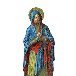 Old chromolithograph illustration of St. Mary, Virgin Mary, Mary - Mother of Jesus