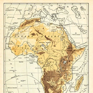 Physical map of Africa 1895
