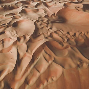 Sand dunes taken from a drone in the Arabian desert, United Arab Emirates