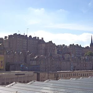 Urban Skyline, Medieval, Rooftop Waverley station, Edinburgh, Scotland, United Kingdom