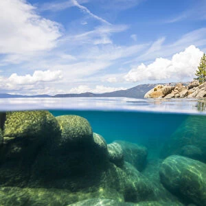 Water level view of Lake Tahoe from Sand Harbor, Nevada, USA