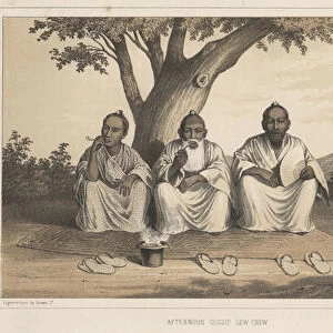 Afternoon Gossip, Lew Chew, 1855 (colour litho)