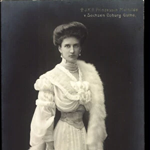 Ak Princess Maria Immaculata von Sachsen Coburg Gotha, Bayern Wittelsbach (b / w photo)