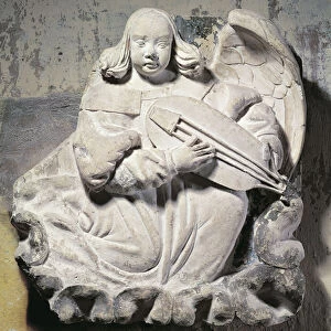 Angel Musician playing a stringed instrument (bas-relief)
