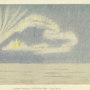 Aurora borealis, 18 October 1894, pastel sketch (colour litho)
