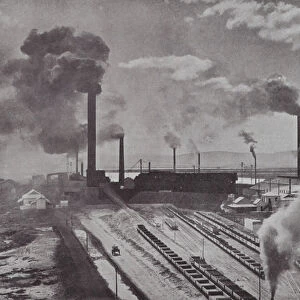 Australia: Broken Hill Proprietary Companys Smelters at Port Pirie, South Australia (b / w photo)