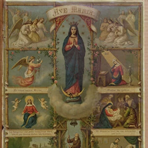 Ave Maria prayer card (colour litho)
