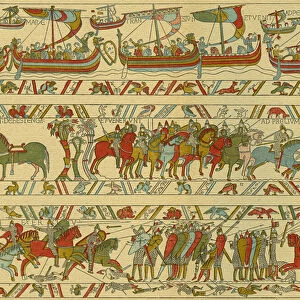 Bayeux tapestry. Norman attack