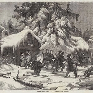 Bear-Hunting in Sweden (engraving)