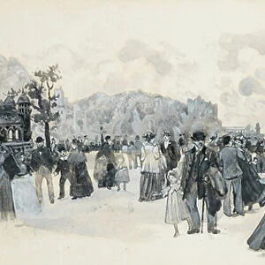 In Belle Vue Gardens, 1893-94 (w/c gouache on paper)