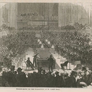 Billiard match for the championship (engraving)