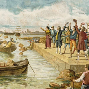 The Boston Tea Party, 1773 (chromolitho)