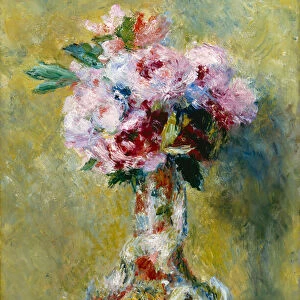 "Bouquet de fleurs au vase japonais"(Japonisme) Peinture de Pierre Auguste Renoir (1841-1919) 1878 Indianapolis Museum of Art Etats Unis