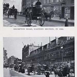 Brompton Road, eastern section, in 1902; The rebuilding of Brompton Road in 1903 (b / w photo)