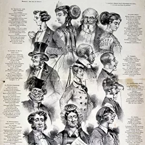 Caricatures of French citizens circa 1880