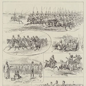 Cavalry Manoeuvres of the Bangalore Division, Madras Presidency, India (engraving)
