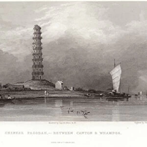Chinese pagodah between Canton and Whampoa (engraving)