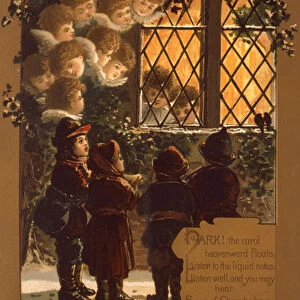 Christmas card, published by Louis Prang, 1882