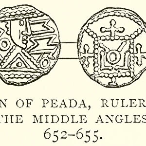 Coin of Peada, Ruler of the Middle Angles, 652--655 (engraving)