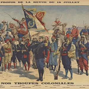 Colonial soldiers of the French Army (colour litho)