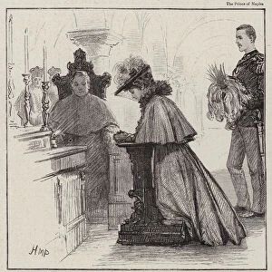 The Conversion to the Roman Catholic Faith of Princess Helene of Montenegro, the Ceremony at Bari the Royal Wedding in Italy (engraving)