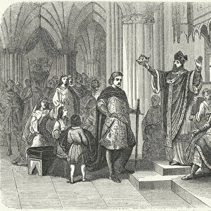 Coronation of Henry the Young King by Roger, Archbishop of York, 1170 (engraving)