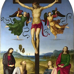 The Crucified Christ with the Virgin Mary, Saints and Angels (The Mond Crucifixion), c. 1502-03 (oil on poplar)